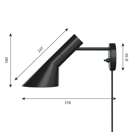 Wandleuchte AJ Schwarz Louis Poulsen