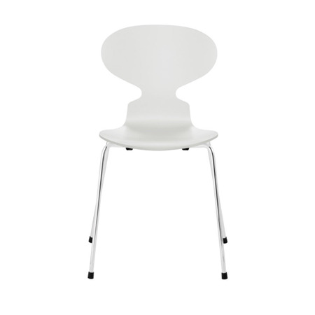 Fritz Hansen Stuhl 'Ant'  Chrom ,  Weiss 100,  43 cm 