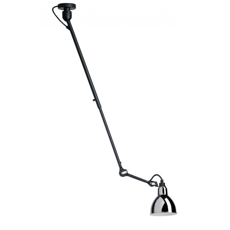 DCW Éditions Runde 'Lampe Gras N°302'  Schwarz-Chrom,  Rund