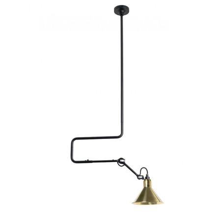 DCW Éditions Kegelförmige Pendelleuchte 'Lampe Gras N°312'  Schwarz-Messing,  Kegelförmig