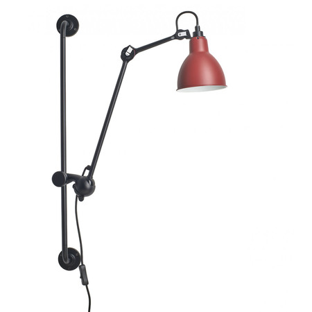 DCW Éditions Runde Wandleuchte 'Lampe Gras N°210'  Schwarz-Rot,  Rund