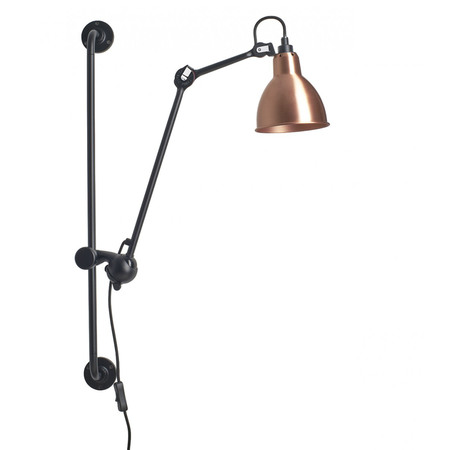 DCW Éditions Runde Wandleuchte 'Lampe Gras N°210'  Schwarz-Weiss-Kupfer,  Rund