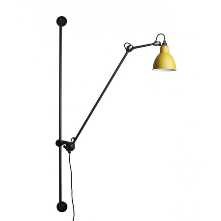 DCW Éditions Runde Wandleuchte 'Lampe Gras N°214'  Schwarz-Gelb,  Rund