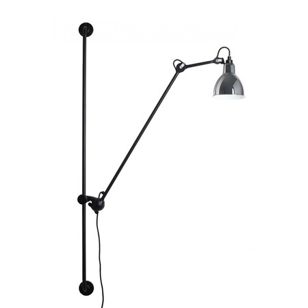 DCW Éditions Runde Wandleuchte 'Lampe Gras N°214'  Schwarz-Chrom,  Rund