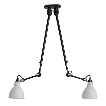 DCW Éditions Deckenleuchte 'Lampe Gras N°302 Double' Schwarz-Polycarbonate, Rund