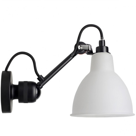 DCW Éditions Runde Spot 'Lampe Gras 304' Schwarz-Mattiertes Glas, Rund, Ohne Kippschalter und Kabel