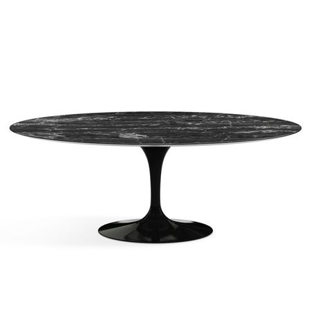 Knoll International Esstisch 'Saarinen' Marmor Nero Marquina, Schwarz, L: 198 cm