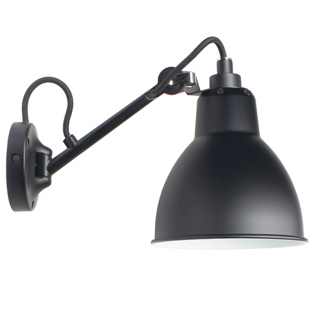 DCW Éditions Wandleuchte 'Lampe Gras N°104' Schwarz-Schwarz