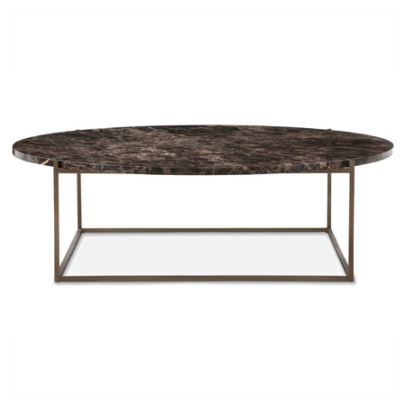 Wendelbo Beistelltisch aus Marmor 'Circle' Ø: 100 cm / H: 30 cm, Messing, Dark Emperador Marble