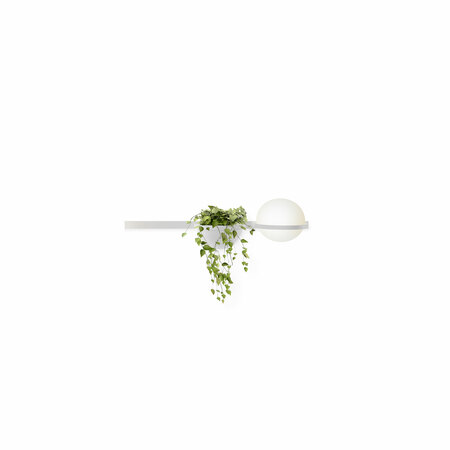 Vibia Waagerechte Wandleuchte 'Palma' Weiss, 1 Leuchtkugel mit Pflanzentopf