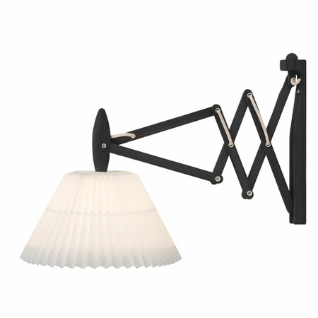 Le Klint Wandleuchte Sax von 'LeKlint' L: 40 - 90 cm / H: 41 cm, Papier Weiss, Schwarzes Eichenholz