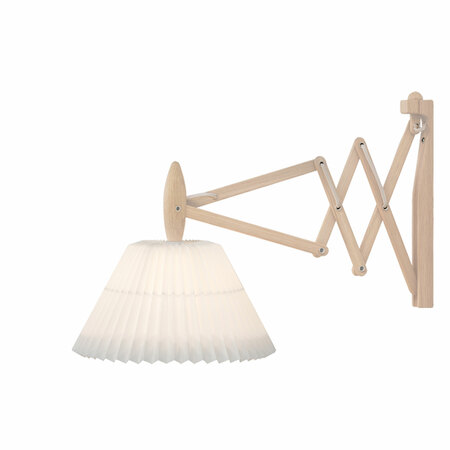 Le Klint Wandleuchte Sax von 'LeKlint' L: 33 - 60 cm / H: 31 cm, Kunststoff Weiss, Helles Eichenholz