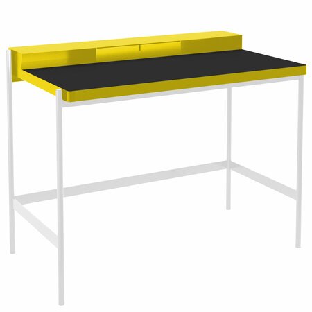 Müller Möbelfabrikation Sekretär PS20 Zitronengelb - RAL 1012, Signalweiss - RAL 9003, Linoleum schwarz 4166 - Forbo