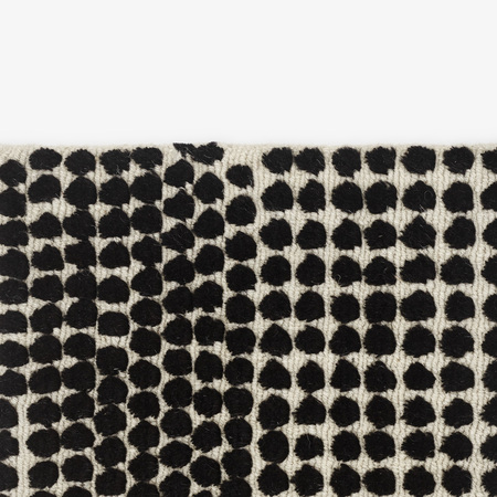 Kvadrat Teppich 'Semis' 130 x 170 cm, Schwarz gepunktet  - perlweiss