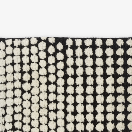 Kvadrat Teppich 'Semis' 130 x 170 cm, Perlweiss gepunktet - schwarz