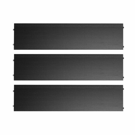 String Furniture Shelves / Pack 3 Esche schwarz gebeizt, B: 58 cm, T: 20 cm