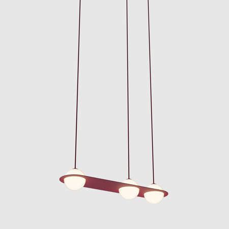Lambert & Fils Pendelleuchte 'Laurent 07' Burgunderrot / Kabel Burgunderrot, Parallel