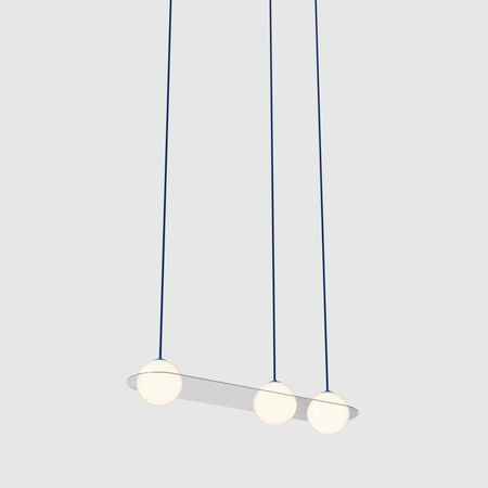 Lambert & Fils Pendelleuchte 'Laurent 07' Nickel / Kabel Blau, Parallel