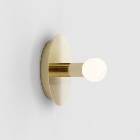 Lambert & Fils Wandleuchte 'Dot' Messing, Wandanschluss via Baldachin, Weiss