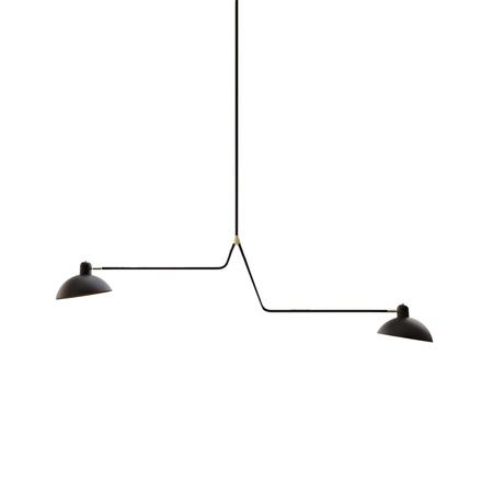 Lambert & Fils Deckenleuchte 'Waldorf Suspension Double' Schwarz / Graphitelemente, H: 61 cm 