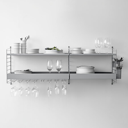 Kleines Wandregal 'String' für Gläser String Furniture