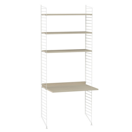 2.00 m hohes Regal 'String' mit Arbeitstisch String Furniture