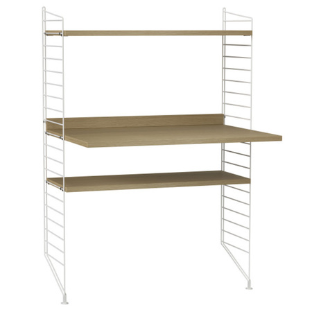 1.15 m hohes Regal 'String' mit Arbeitstisch String Furniture