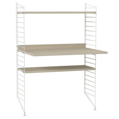 1.15 m hohes Regal 'String' mit Arbeitstisch String Furniture