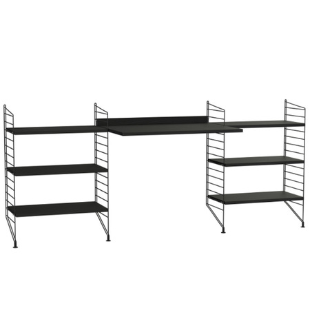 2.00 m breites Regal 'String' mit Arbeitstisch String Furniture