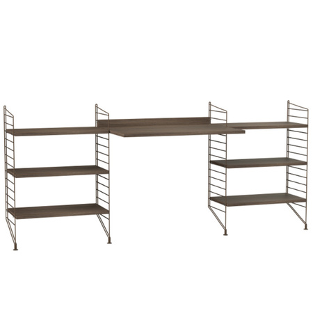 2.00 m breites Regal 'String' mit Arbeitstisch String Furniture