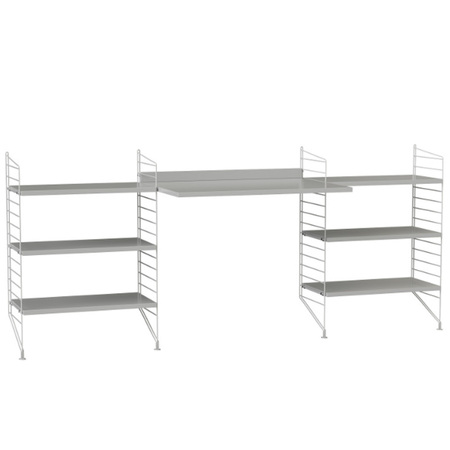 2.00 m breites Regal 'String' mit Arbeitstisch String Furniture