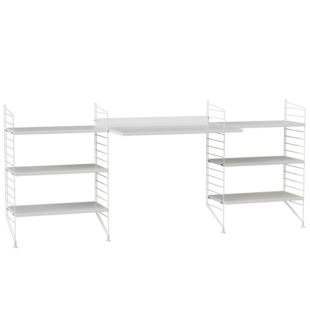 2.00 m breites Regal 'String' mit Arbeitstisch String Furniture