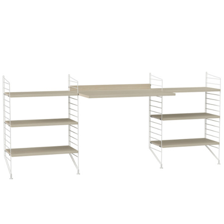 2.00 m breites Regal 'String' mit Arbeitstisch String Furniture