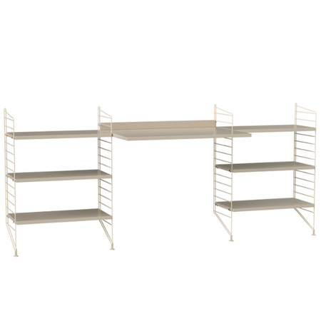 2.00 m breites Regal 'String' mit Arbeitstisch String Furniture