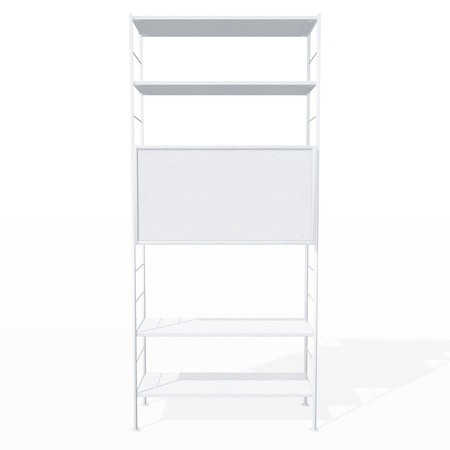 Richard Lampert  Hirche Regal DHS 10 / Basis 02 / H: 1855 Weiss - RAL 9010, Weiss - RAL 9010, Weiss - RAL 9010