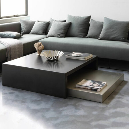 Zeus Max low tables Stahlblech schwarz phosphatiert, B: 100 cm / T: 100 cm