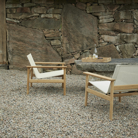 Skagerak Pelago Lounge Chair Teak-Schlinge, Sand