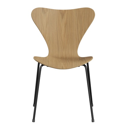 Fritz Hansen Stuhl 'Series 7' Furnier 46 cm, Schwarz 190, Eiche 70