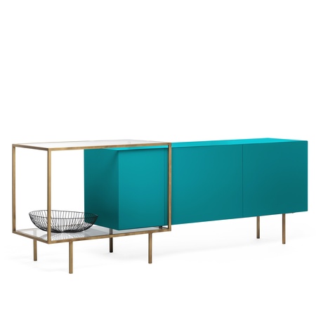 Mogg Sideboard 'Zoom' Bronze lackiert, Wasserblau (RAL 5021)