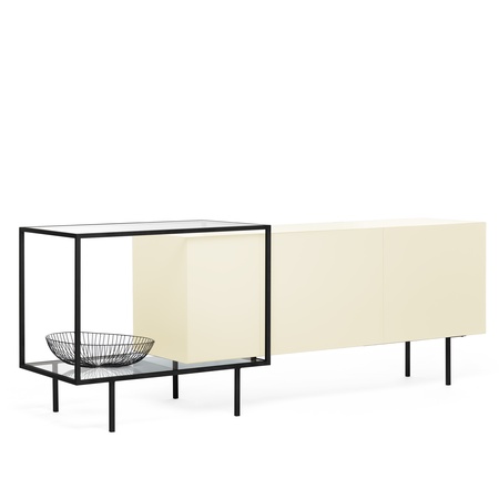 Mogg Sideboard 'Zoom' Schwarz lackiert, Perlweiss (RAL 1013)