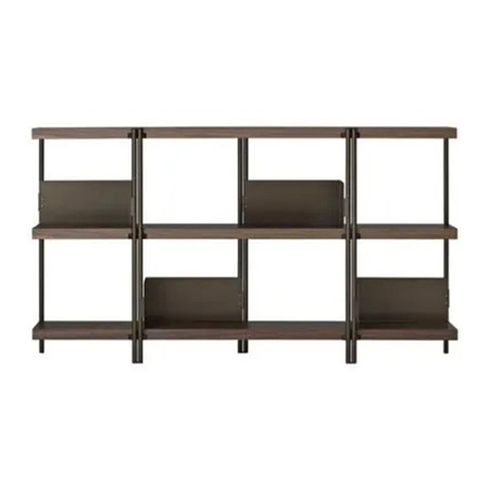 Driade Regal ZIGZAG Stahl bronzefarben / Nussbaumfurnier, H: 88 cm 