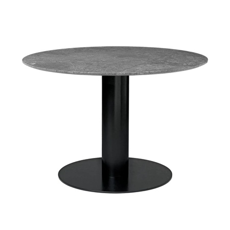 Gubi Esstisch 'Gubi 2.0'  Ø: 130 cm, Grey Emperador Marble, Black