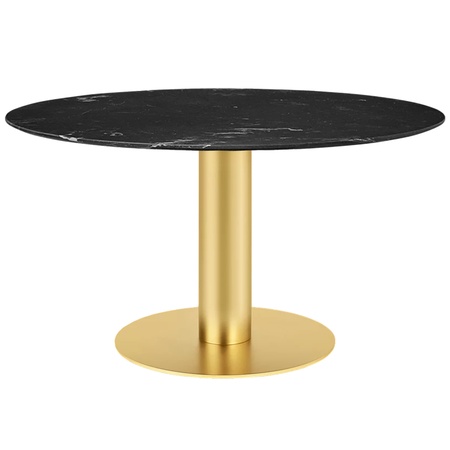 Gubi Esstisch 'Gubi 2.0'  Ø: 150 cm, Black Marquina Marble, Brass