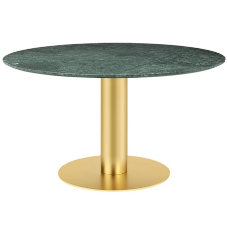 Gubi Esstisch 'Gubi 2.0'  Ø: 150 cm, Green Guatemala Marble, Brass