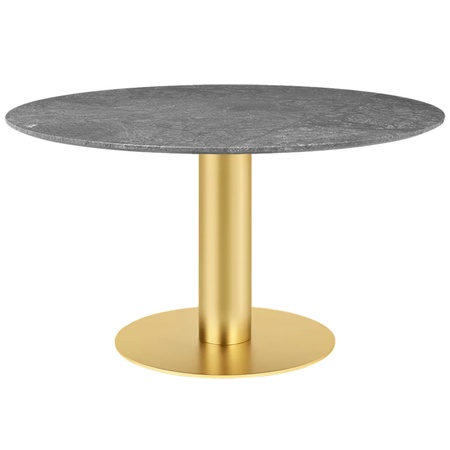 Gubi Esstisch 'Gubi 2.0'  Ø: 150 cm, Grey Emperador Marble, Brass