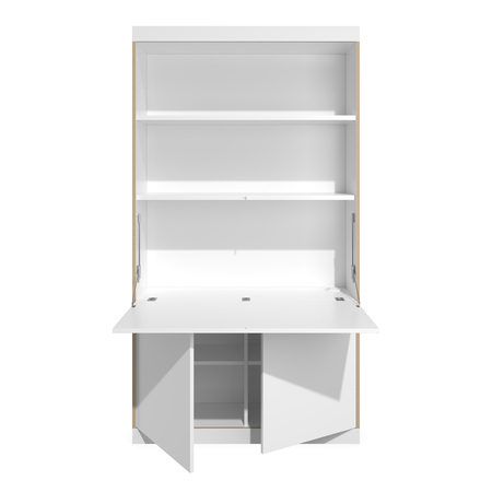 Müller Small Living FLAI HOME-OFFICE Weiss mit Birkenschichtholzkante, Melaminrückwand, H: 216.8 cm 