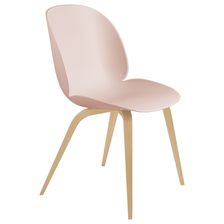 Gubi  Stuhl 'Beetle Dining' Oak Semi Matt Lacquered, Sweet Pink, Kunststoffgleiter