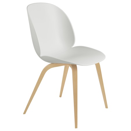 Gubi  Stuhl 'Beetle Dining' Oak Semi Matt Lacquered, Alabaster White, Kunststoffgleiter
