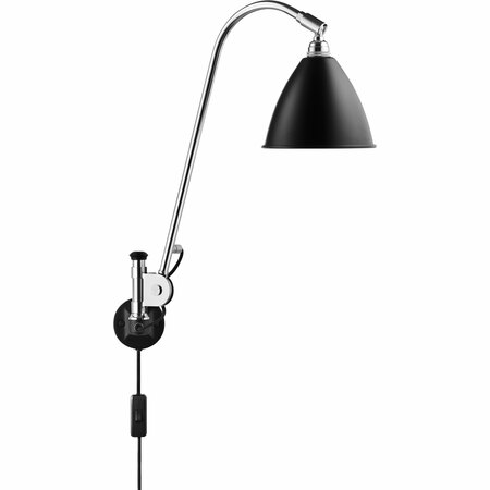 Gubi Wandleuchte 'Bestlite BL6' mit Chromegestell Black Semi Matt