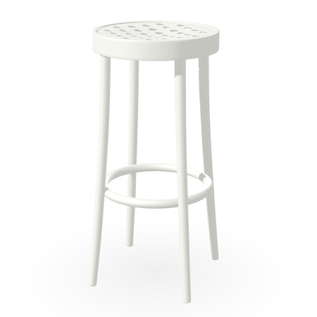 Ton Hocker 822 H: 61 cm , Filzgleiter weiss, Weiss pigmentiert (B20)